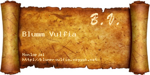 Blumm Vulfia névjegykártya